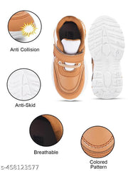 KATS Boys Velcro Closure Sneakers Beige (2 Years to 5 Years)