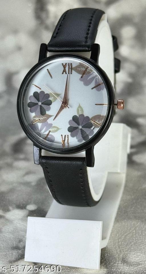 Best Quality Royal Embossed Designer Shine Round Dial with Slim Fit Attractive Leather Belt Analog Watches for women