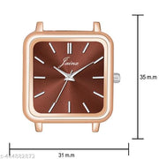 Jainx JW8608 Square Brown Dial Mesh Chain Analog Wrist Watch for Women