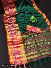 Pure Narayanpet Hand woven Merserised Cotton saree with rich border
