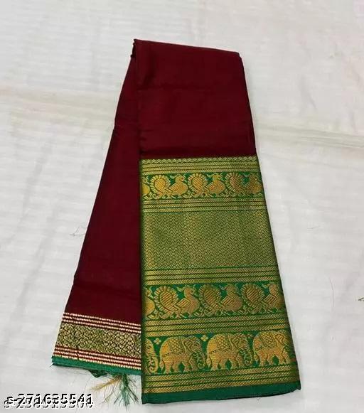 Pure Narayanpet Hand woven Merserised Cotton saree with rich border
