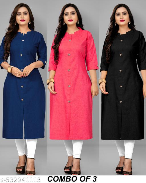 PE G COLLAR SOLID KURTI