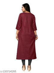 Women's Embroidered Plus Size Cotton Kurta ( Pack of 2 )