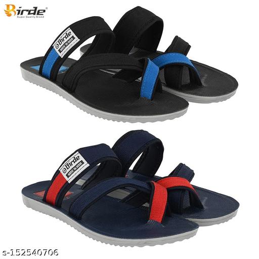 BRD-729-BRD-730 Black Nivar Flip Flops For Men Combo Pack of 2