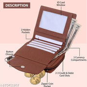 WALLETIN Girls Travel, Trendy Tan Artificial Leather Wallet (6 Card Slots)