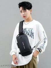 Flaying Sale Sling Bag For Men CrossBody Backpack For Men Women, Anti-Theft Chest Bag With USB Charging Port,Messenger Bags, Waterproof Casual Shoulder Bag (Black)