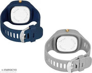 New Watch Combo Of Blue and Grey Square Dial with Strap Watch