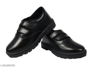 Coolz Unisex Kids Black Formal School Uniform Shoes Deluxe Velcro