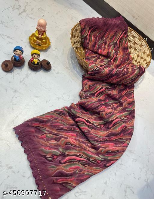 Georgette Printed Saree (With Lace Border)
