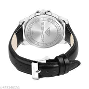 Day n Date Series Men's Black Black Leather Analog Watches Classic, Attractive, Professional, top-trendy and stylish Analog Watches for Men/boys for office, school use