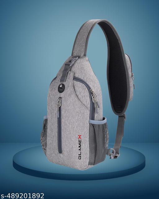 Glamex Glide 12L Unisex Crossbody Sling Bag with Phone Pocket & Water Bottle Holder,Earphone Hole Compact Design for Daily Use & Outdoor Activities