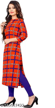 Polyster/Crepe fabric-TATHASTU STYLE FANCY PRINTED KURTIS FOR WOMEN