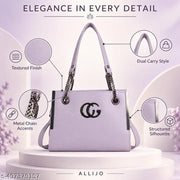 Allijo Women's Lavender Purple Boxy Sling Bag with Dual Interlocking Ring Hardware & Chain Strap Detail