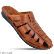 WALKAROO Men's Casual Slip-On Sandals with Stylish Cut-Out Design|mens sandals|men's footwear|Daily wear sandals for men|Walking sandals for men|Men's chappal|Men's slippers|Flat Sandals for Men|Gents Chappal|WG5309-Tan