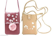 MAHABAL Sling Bags for Women Latest |Crossbody Bag | Phone Bag Stylish PU Leather.Mobile Cell Phone Holder Pocket Purse Wallet Mini Shoulder Bags Ideal Gift for Women. (pair of 2 sling bag)