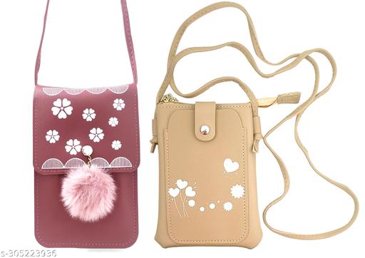 MAHABAL Sling Bags for Women Latest |Crossbody Bag | Phone Bag Stylish PU Leather.Mobile Cell Phone Holder Pocket Purse Wallet Mini Shoulder Bags Ideal Gift for Women. (pair of 2 sling bag)