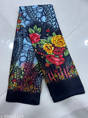 Leelavati- printed crepe MULTICOLOR saree with crepe blouse.VS-882-MULTICOLOR