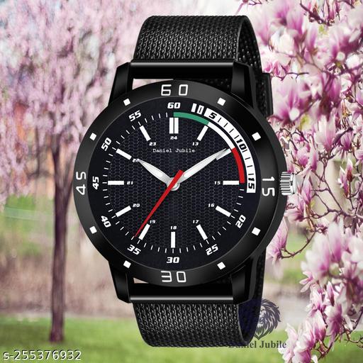 pu01 Analog And digital All Black Rubbers Strap Stylish Watch For Men And Boy Analog Watch - For Boys