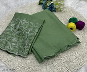 NEW CHINON OLIVE GREEN SAREEE