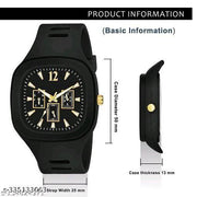 STYLISH ROYAL LOOKING ANALOG WATCH WHITE & GREY SILICON STRAP,SQUARE PREMIUM DIAL,  WATCH, CASUAL FORMAL, PARTYWEAR, BRANDED WATCH, FOR (DIWILI BEST GIFT OFFER PACK) MEN AND BOY.