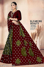 Women Pure Cotton Printed Saree for Daily Wear/Office Wear without Blouse Piece