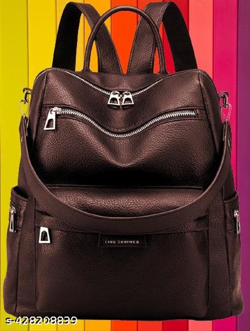 MomsyStore 20 L Leatherette Backpack Purses for Women and Girls to Carry Daily Stuff