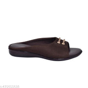 New glow walk women flat sandal and girls stylish flip flops brown