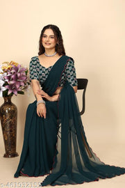 Women's Georgette saree with blouse