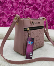 Gorgeous Stylish women pink PU sling bags/Small Sling bags/Premium PU leather sling bags for women/Full handwork bag/Party wear and wedding bag for women