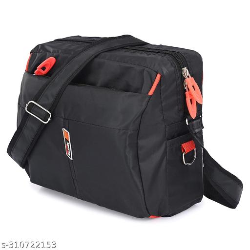 MIOS Essentials Men's Sling Bag Stylish Cross Body Travel Office Business Messenger Bag for MEN & WOMEN (WATERPROOF) (BLACK) LARGE SIZE 6L