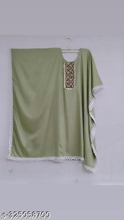 Cotton RAYON  GREEN Kaftan Kurti For Women & Girls