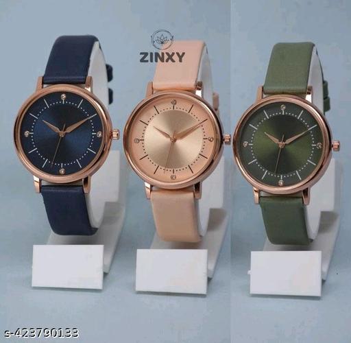 Analog 3 Different Color Royal Dial Watch for Womens and Girls Single and Combo Watches for Women and Girl Pack of 3