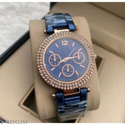 Medboo Blue Dial Diamond In Cash Blue Belt DB Grils and Women Wrist Watch