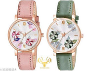 Best High New Flower Festive  Combo Unique Designer Leather Strap Watch for Girl's and Women Pack Of 13