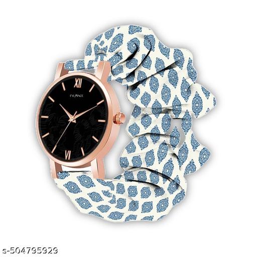 Scrunchies Watch Classic Dial & Unique Scrunchies Watch For Girl & Women Antique Women Multicolor Satin Febric Belt Scrunchies Watch
