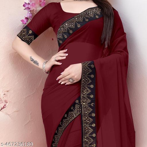 NEW LATEST HOTFIX DIAMOND AND TRANDING SWIROSKI SAREE  WITH SEPARATE BLOUSE