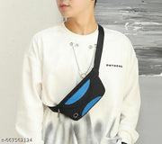 Waist Bag for Men Adjustable Strap | Crossbody Waist Pouch With 2 Pockets | Boys Waist Bag Fanny Pack for Travel Hiking, Casual Wear