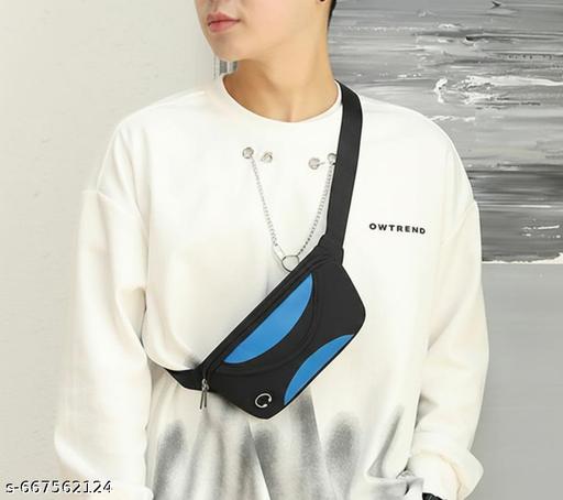 Waist Bag for Men Adjustable Strap | Crossbody Waist Pouch With 2 Pockets | Boys Waist Bag Fanny Pack for Travel Hiking, Casual Wear