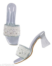 ASD-Women's Glorious Square Shape Bow Style Heels Sandals | Rhinestone Open Toe Sandals | Multicolor