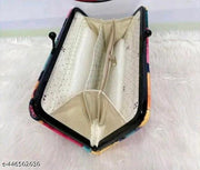 Fantastiqo Abstract Blue & Pink Clutch Bag for Women | Stylish Party & Ethnic Sling Purse | Modern Handbag