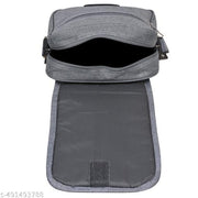 LOREM Grey Casual Linen Textured Cross Body Sling Bag For Men SL07