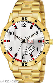 Day n Date Men Stylish Analog Latest Watches Combo - Set of 2 - GOLD-8-AND-SLV-18