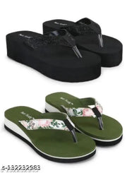 TWO SOFT Comfortable & Stylish Extra Soft Slippers/ Flip Flop for Women & Girls Combo of 2