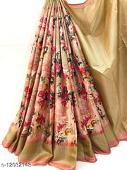 FLORAL PRINTED  BLEND SAREE