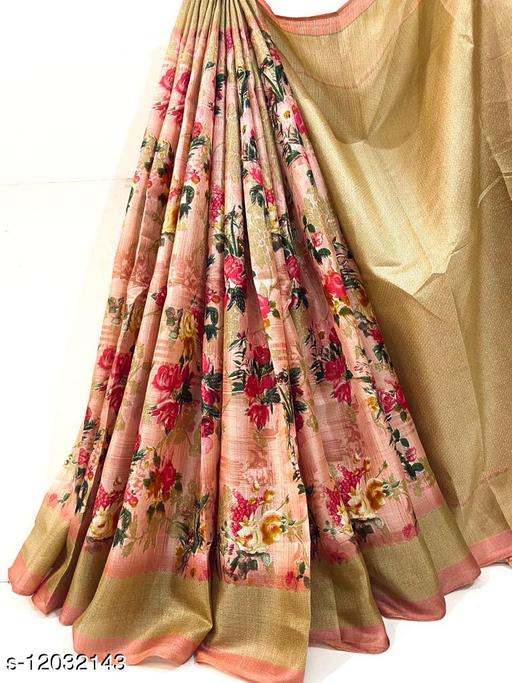 FLORAL PRINTED  BLEND SAREE