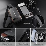 DailyDeals Enterprise Waterproof Polyester Slim Unisex Crossbody Sling Bag - Durable Hard Shell Anti-Theft Chest Backpack for Men, Perfect for Travel, Leisure, and Everyday Use