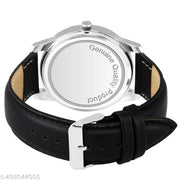 Welix Analog Round Black Dial ALPHABET R Design Stylish Black Leather Strap Classic Design Fancy Wrist Watch for Men and Boys, Pack of 1 - ALPHA-R-AVO-SIL-BLK-L