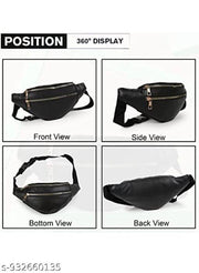 Trendy Crossbody Sling Bag PU Leather Waist Chest Bag with Zipper
