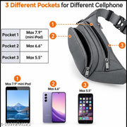 Waist Bag, Multi-Pocket Lightweight, Durable Compact Fanny Pack (Grey)