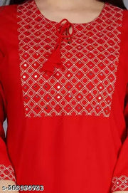 rayon kurti embroidered